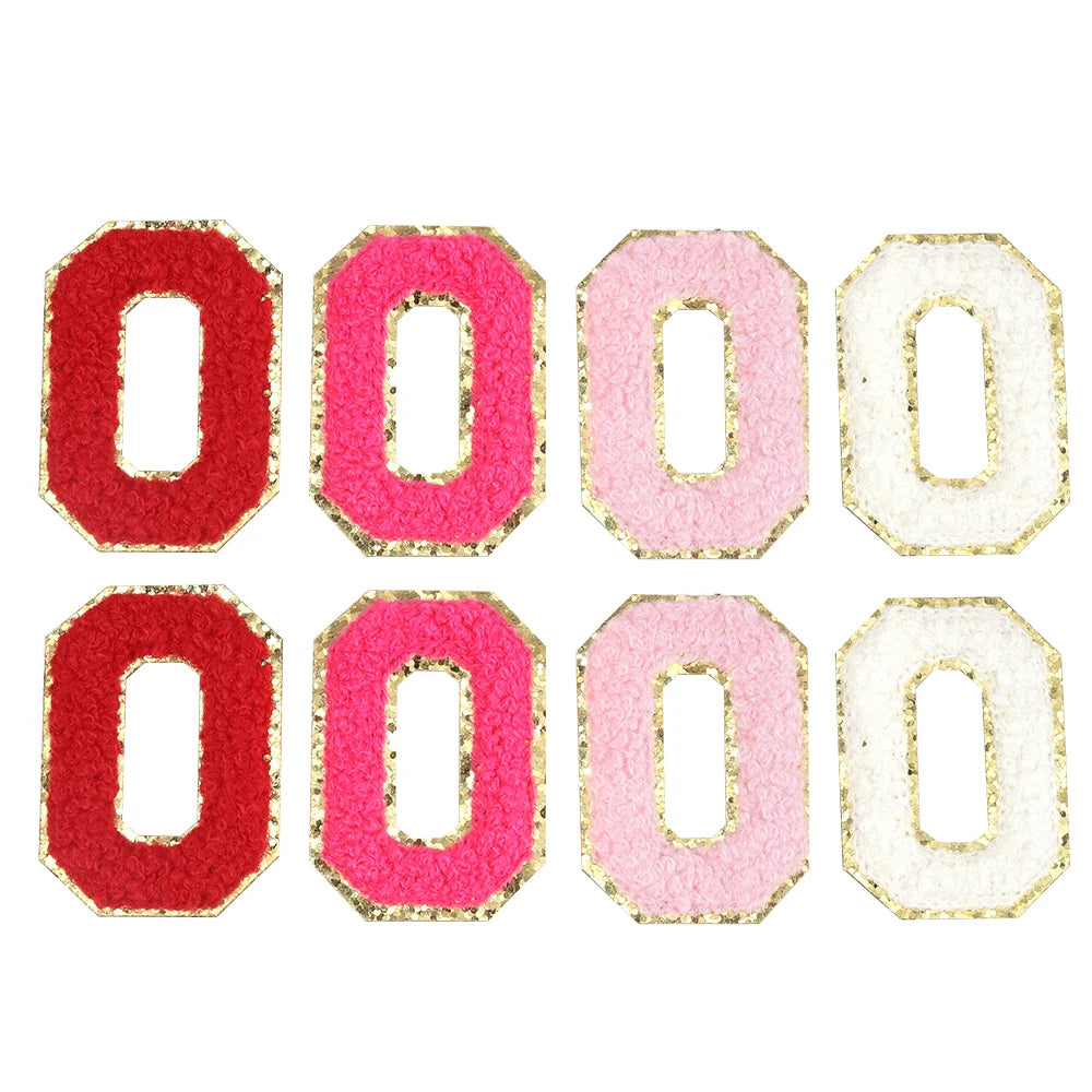 8pcs Sweet 26 Letters Towel Embroidery Patch Pink A-Z Self-adhesive Sticker Decoration For DIY Apparel Bag Crafts Accessories