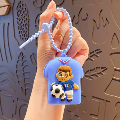 Soccer Jersey Squishy Keychain Stress Relief Toy Car Bag Couple Pendant Slow Rising Soft PVC Keychain