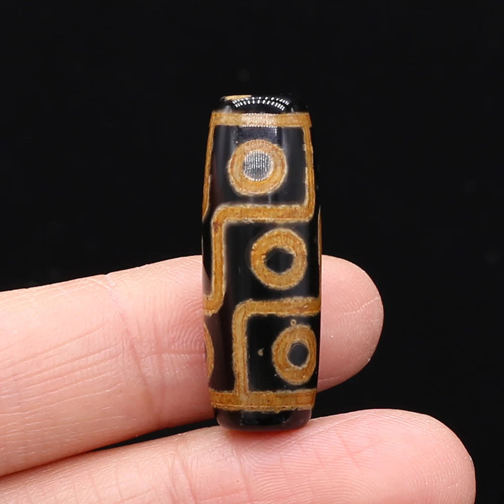 Natural Stone Bead Tibetans Divination Pattern Natural Agates Loose Bead for Women Making DIY Jewerly Necklace Gift 12x30mm