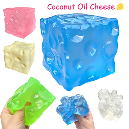 Handmade Coconut Oil Cheese Moldable Squishy Toy Stress Ball Non-Rebound Pinch Squeeze Fidget Toy Decompression Plastic Ball