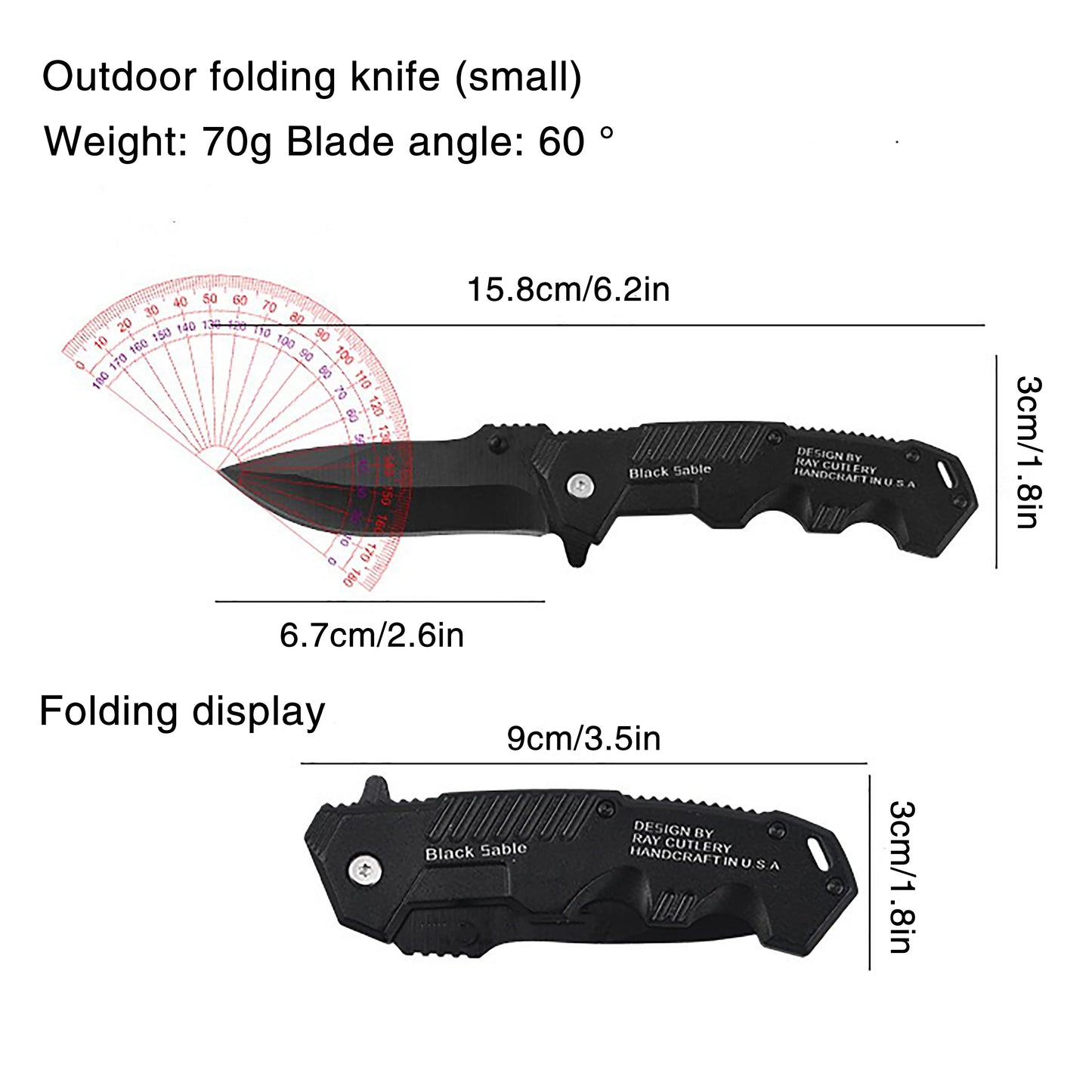 This multi-functional all-in-one folding knife is a portable tool for outdoor camping, hiking, survival, and household peeling