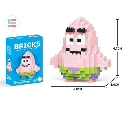 SpongeBob SquarePants Toy Sanrio Kuromi Building Blocks Patrick Star Figure Hello Kitty Cartoon Character Toy For Children Gifts