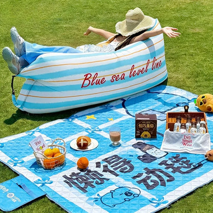 Waterproof Inflatable Sofa, Lazy Lounger Air Mattress, Portable Seat for Camping & Music Festival