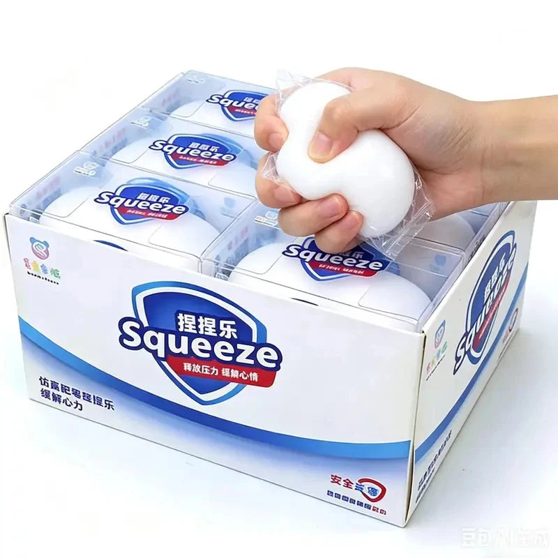 Soap Ball Squishy Soap Stress Ball Fidget Toy Crunchy Squeeze Ball Round Blocks Filled ASMR Anti Stress Toys for Adults