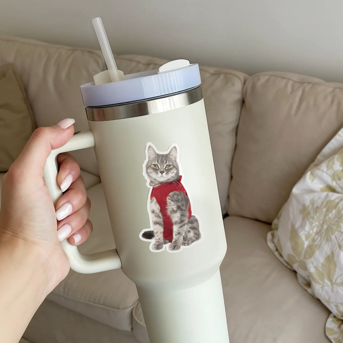Custom Stickers of Pet Waterproof Personalized Stickers of Photo Cute Custom Logo Labels for Laptop Cup, Birthday Party Deco