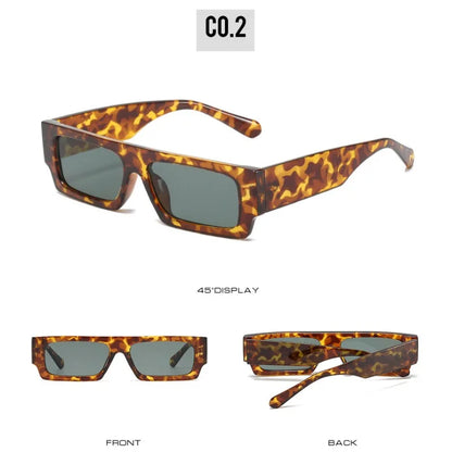 New Men Brand Shades Retro Square Sunglasses Vintage Small Rectangle Women Sun Glasses Luxury Eyeglasses Black White Eyewear