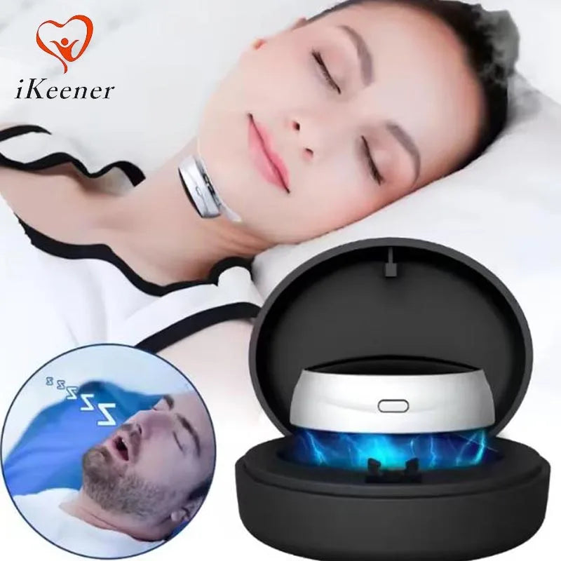 Anti-Snoring Devices Intelligent Throat Massger Ultralight Magnetic Anti Snore EMS Apnea Guard Night Snore Stopper Sleeping Care