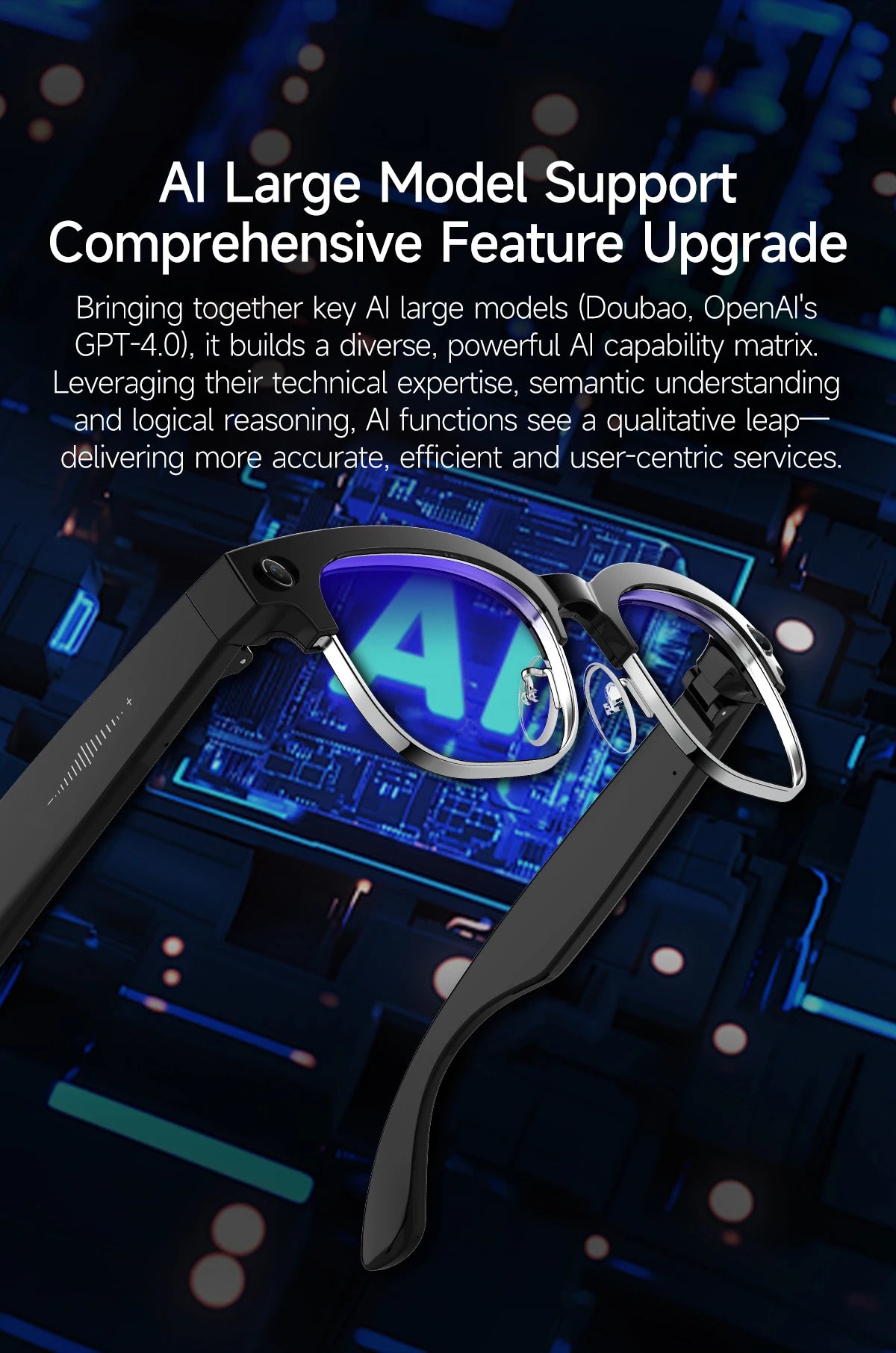 W630 800W HD Smart Glasses for Men And Women AI Intelligent Translation WiFi Transmission Photo & Video Recording Glasses
