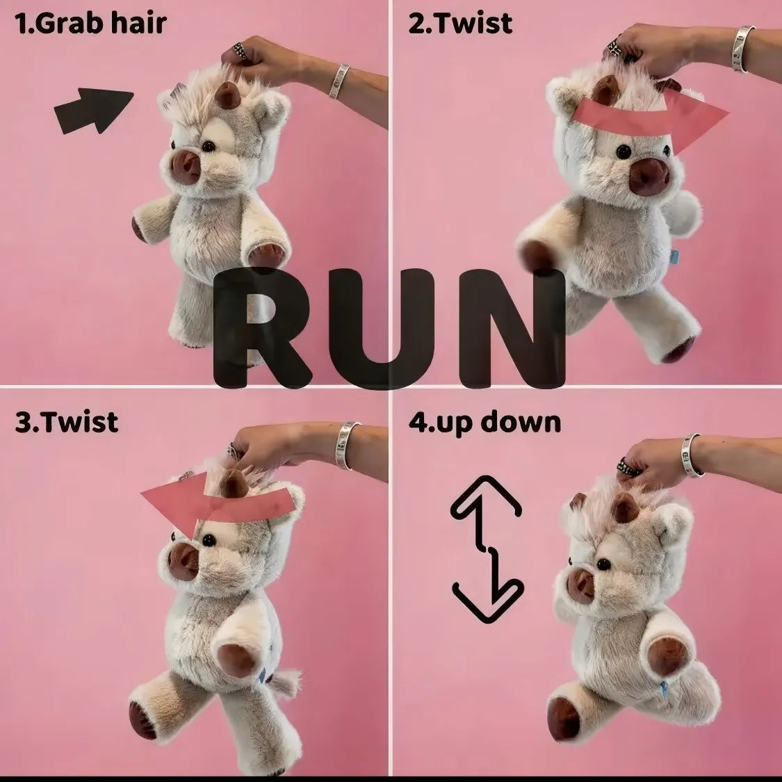 Adorable Highland Cattle Plush Toy - Huggable Running Cow Stuffed Animal Made with Premium Soft Fabric, Soothing Companion