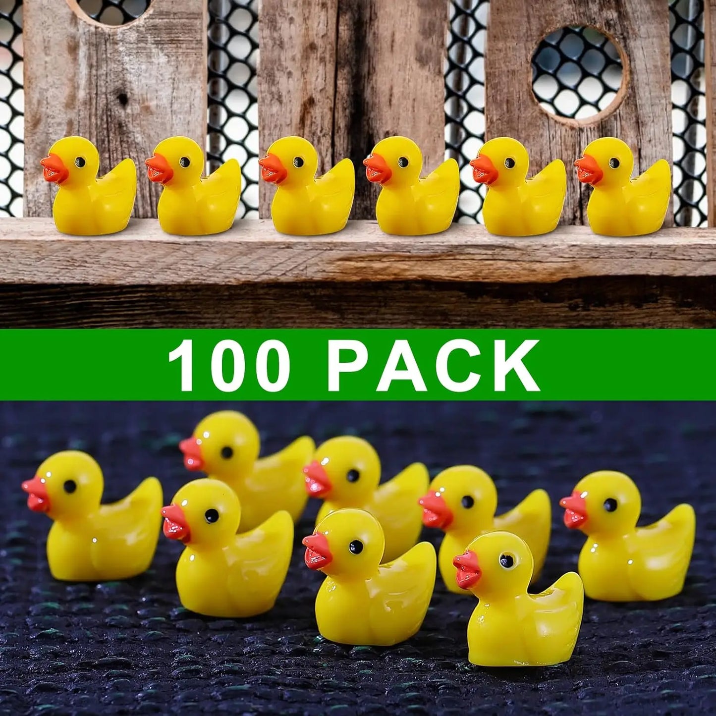 100/200 Pcs Luminous Mini Duck Tiny Resin Duck Little Duck Figurines Bulk for Dollhouse Ornament Micro Garden DIY Crafts Decor