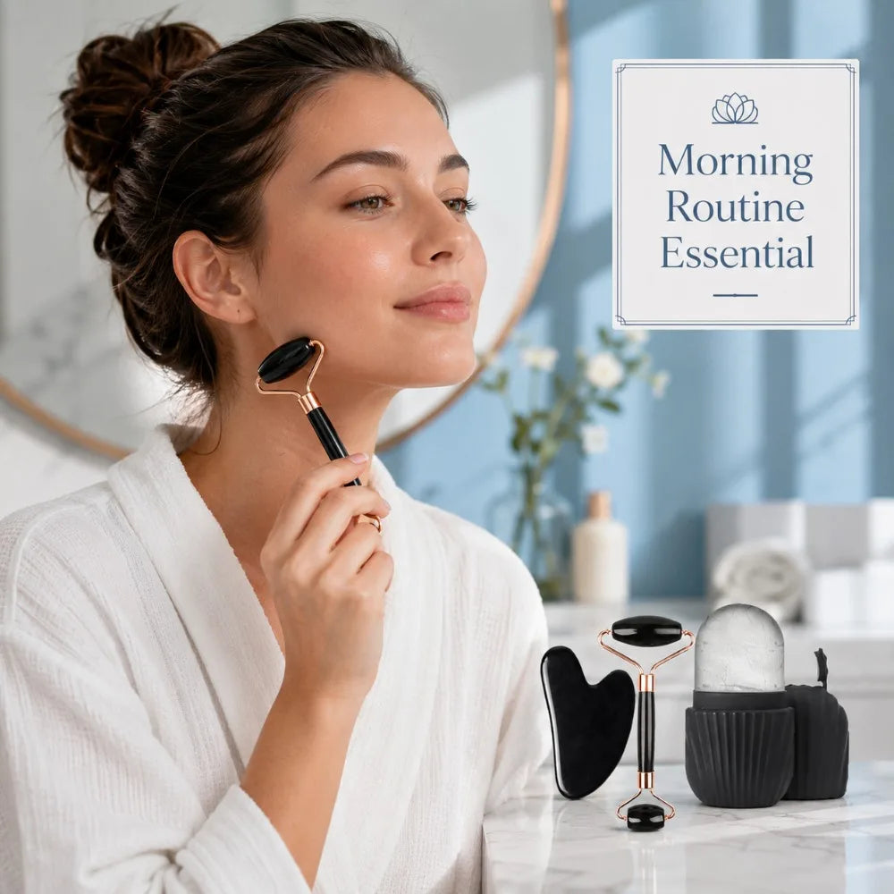 3Pcs Ice Face Roller Gua Sha Board Facial Face Massager Kit Massage Roller  Face Lifting Contouring Tools Beauty Skin Care Tools