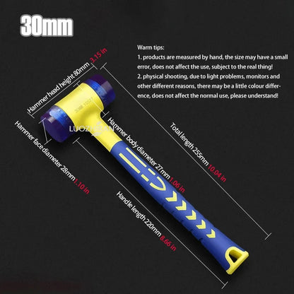 25-45mm Double-sided Rubber Mounting Hammer Detachable Hammerhead for Tile Flooring Door Window Crafts Jewelry Camping Hand Tool