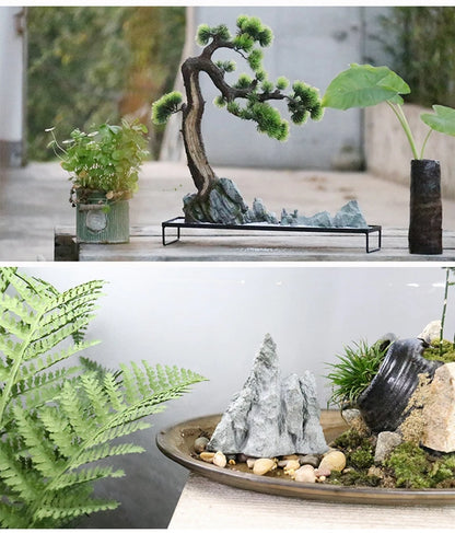 Sandstone Stone Miniature Mountain Fairy Garden Bonsai Rockery Lanscaping Ornaments Aquarium Decoration Accessories Home Decor