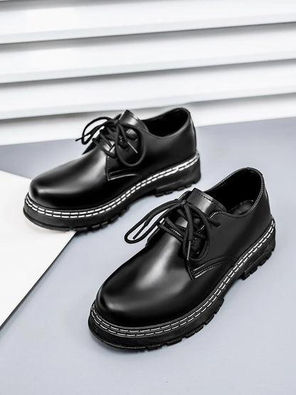 Men's Casual Loafers Black Fashionable Dress Shoes Elegant Formal Footwear Comfortable Slip-On Footgear