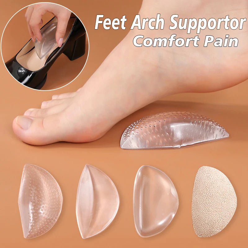 Orthotic Arch Foot Care Comfort Pain Silicone Orthopedic Insoles for Shoes Self-adhesive Foot Pads Flat Feet Arch Support Tools