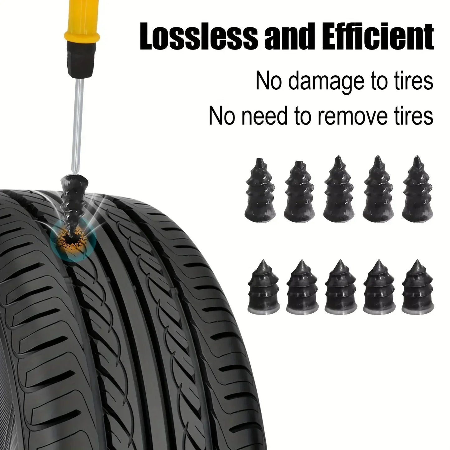 Motorcycle Tire Repair Kit - Professional Emergency Puncture Fix for Motorcycle and Car Tires