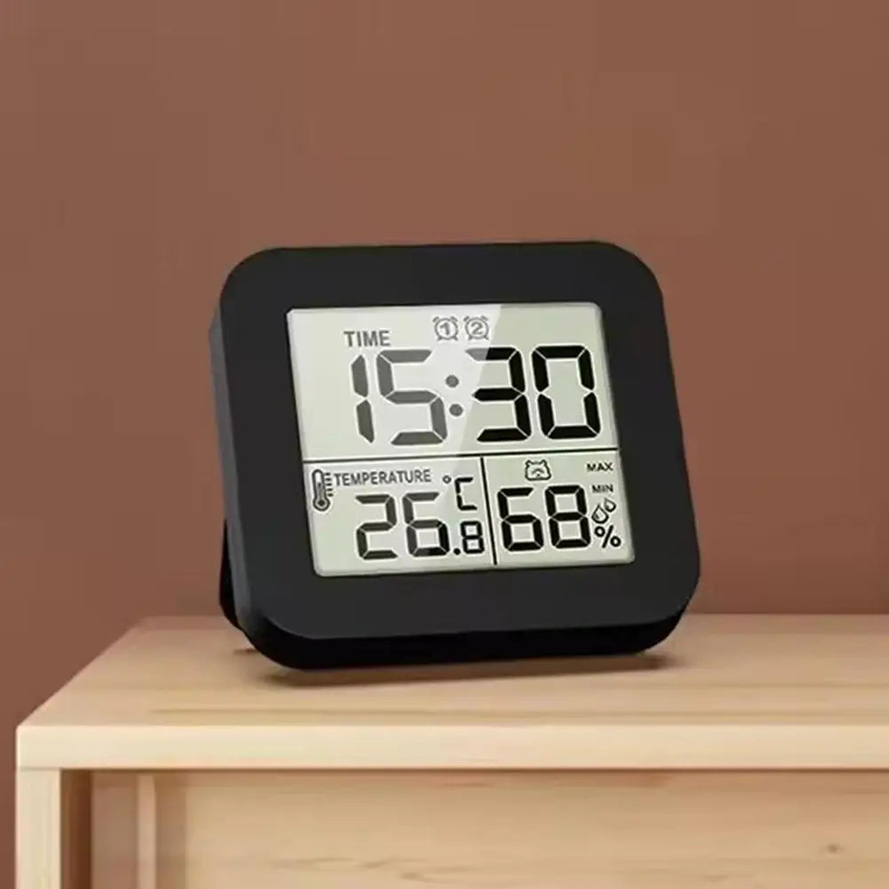 LCD Digital Alarm Clock Waterproof Bathroom Shower Timer For Cooking Shower Timer Temperature Humidity Display Hanger