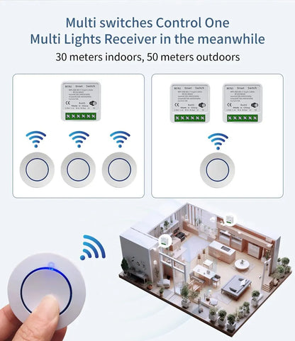 Tuya Smart Wifi Switch RF433Mhz Wireless Light Switch 16A/20A Relay Smart Life App Remote Voice Control With Alexa Google Home