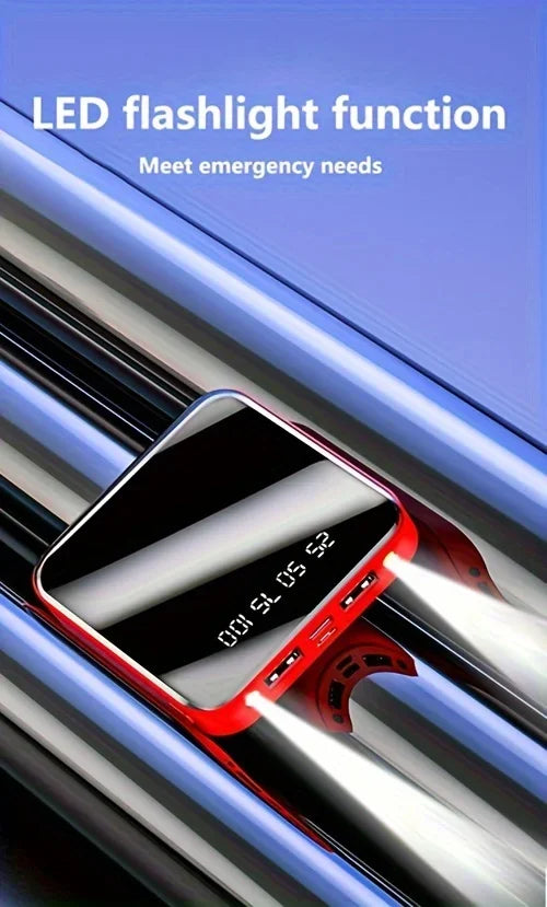 30000mAh Mini Power Bank Fast Charging Large Capacity Portable Power Bank 4 in 1 Cable for Xiaomi iPhone Samsung Huawei 2025 New