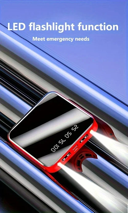 30000mAh Mini Power Bank Fast Charging Large Capacity Portable Power Bank 4 in 1 Cable for Xiaomi iPhone Samsung Huawei 2025 New
