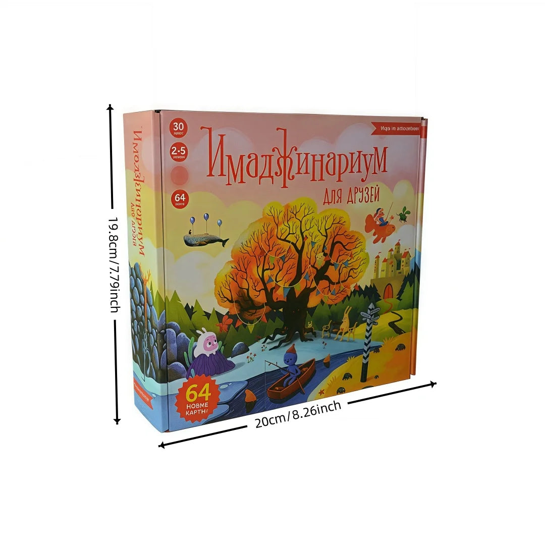 “Imazhinarium for friends: association game-board card game, interactive option for fun meetings, perfect