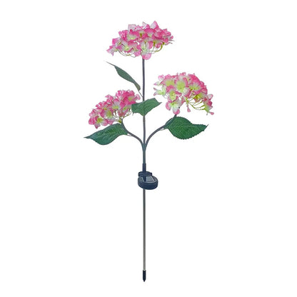 Solar Hydrangea Flower Lights For Outdoor Courtyard Decoration, LED Simulation Flower Lights, Solar Lawn Lights for Garden Decor
