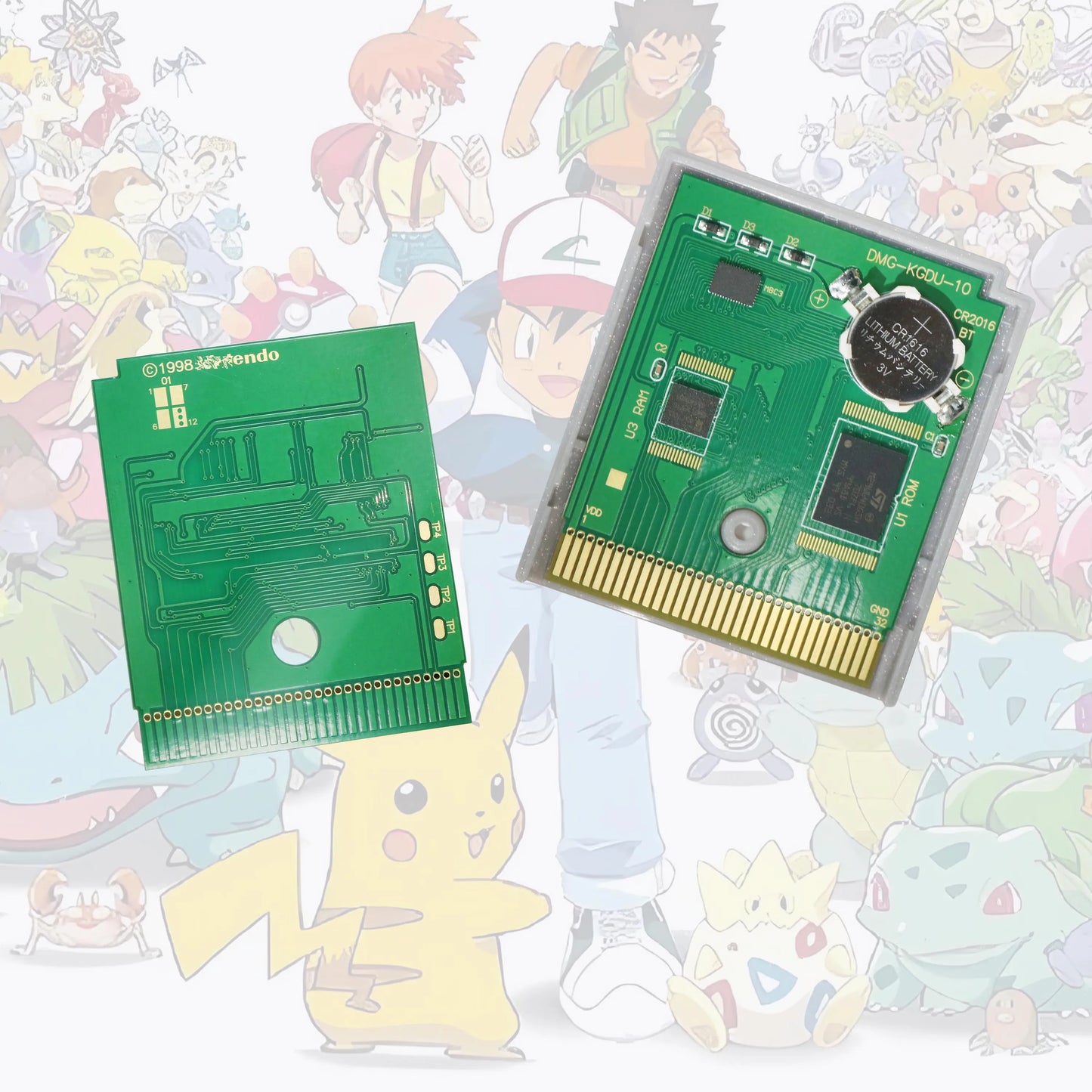 GBC/GBA EUR Version Pokemon Crystal/Yellow/Emerald/Fire Red/Leaf Green Game Cartridge Video Game Card High Quality with Battery