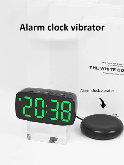 Super Loud Vibrating Alarm Clock LED Table Clock with Brightness Adjustment Desktop Clock for Heavy Sleeper Deaf Hard of Hearing
