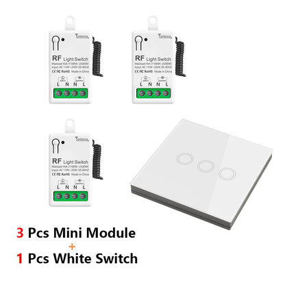 Diese 86 Wireless Touch Light Switch 433MHz Remote Transmitter, AC 110V~250V 10A Relay Receiver Interruptor for home improvement
