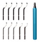 Deburring Tools Set 10pcs HSS Steel Swivel Blades Metal Handle Deburr Tool for Metal Resin PVC Pipes Copper Plastic Remove Burr