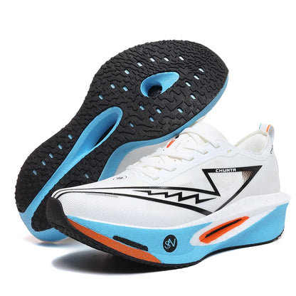 Men's Carbon Plate Breathable Mesh Running Shoes, Women's Marathon Shock-Absorbing and Anti Slip Chunta Sports Shoes