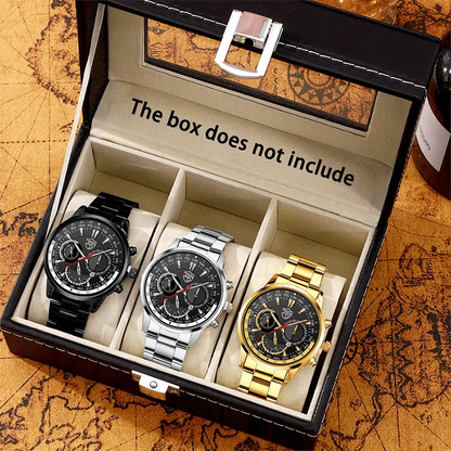 5p/set Business Casual Fashion Watch Set for Men, Travel Party Meeting Fashion Quartz Watch Set for Men, Halloween Gifts