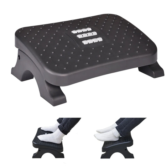 Detachable Ergonomic Under Desk Foot Stool Footrest With Massage Rollers Load 120Lbs Plastic Desk Leg Rest Home Office Footstool