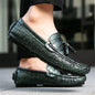 Casual Summer MenLoafers  Shoes Men's Slip-On Anti-Slip Breathable Loafers Shoes Round Toe Flat Heel Rubber Outsole PU Mens