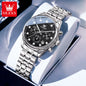 OLEVS 3669 Original Chronograph Quartz Wristwatch for Lady Calendar Waterproof Steel Strap Elegant Dress Women's Watches