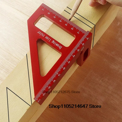 Woodworking Square Protractor Aluminum Alloy Miter Triangle  Layout Measuring Tool for Engineer Carpenter Ruler High Precision