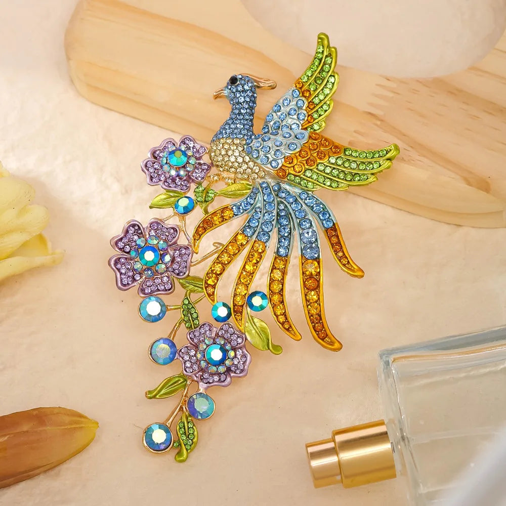 Baroque Luxury Peacock and Phoenix Design Brooches for Men and Women, Jewelry, Fashion Accessories, and Party Gifts