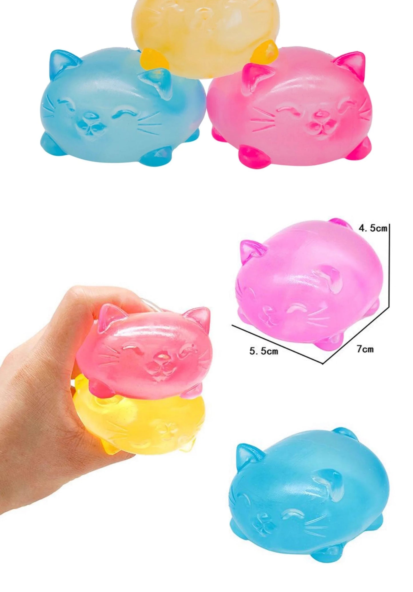 1Pc Mini Cute Cat Maltose Decompression Toy Non Stick Odorless Non-toxic Fun Toy Pressure Relief Tool For Adults and Students
