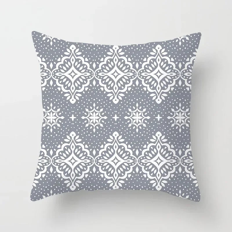 European Gray Pillowcase Geometric Pillow Cover Sofa Cushion Cover Garden Throw Pillows Hotel Outdoor Cushions car Chair 45X45cm