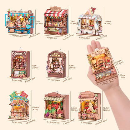 DIY Fridge Magnets Cute Cartoon Magnetic Stickers 3D Stereo Miniature Street Shop Kids Whiteboard Blackboard Decor