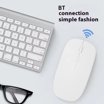 Battery-Powered Wireless Mouse Slim Bluetooth-compatible Computer Mice Portable Cordless Mouse for iPad Laptop Desktop Tablet