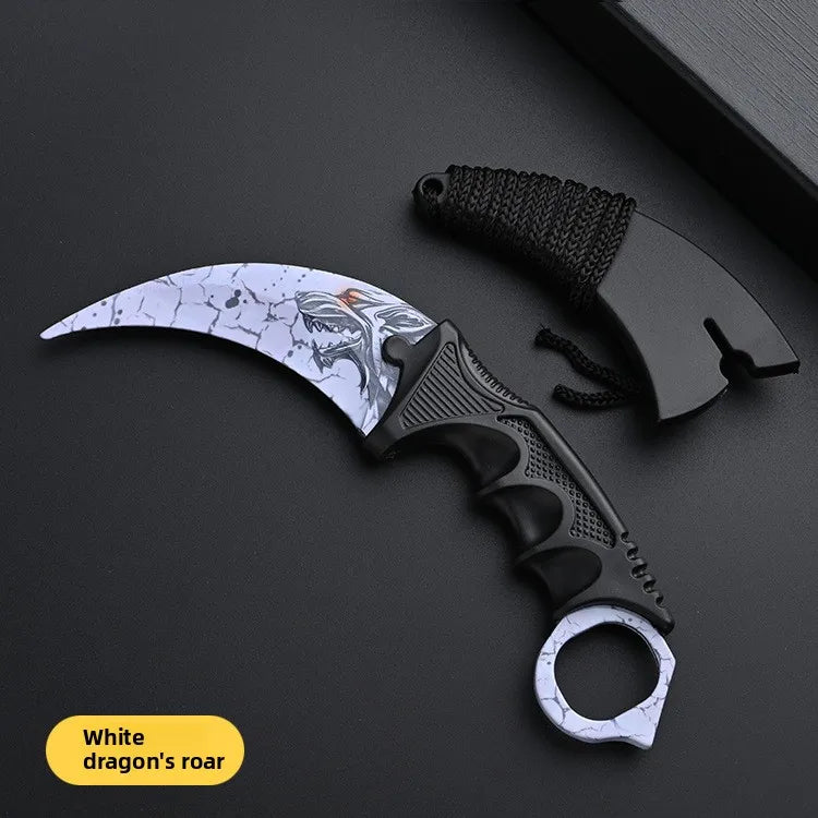 24styles Skin Karambit Precision Die Casting Stainless Steel Model Safety Outdoor Coaplay Claw Knives Collectible Game Toys Boys