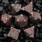 7 Pcs Cosplay D4-D20 DND Brass Gold Polyhedral Sharp Edge Casino Dice Rpg Table Board Game Tray Gem Stone Dragon Metal Steel Set