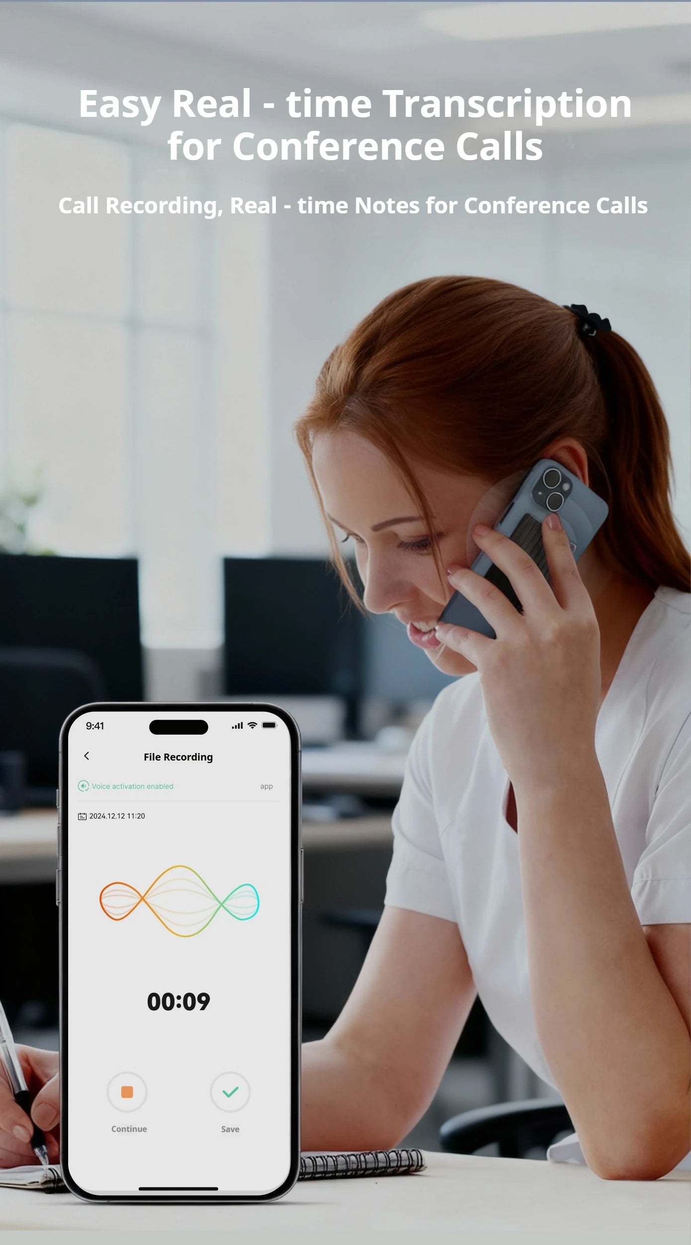 LIGE AI Voice Recorder GPT Intelligent APP Control Audio Mind Map Real Time Transcription Translate Summary Phone Call Recording