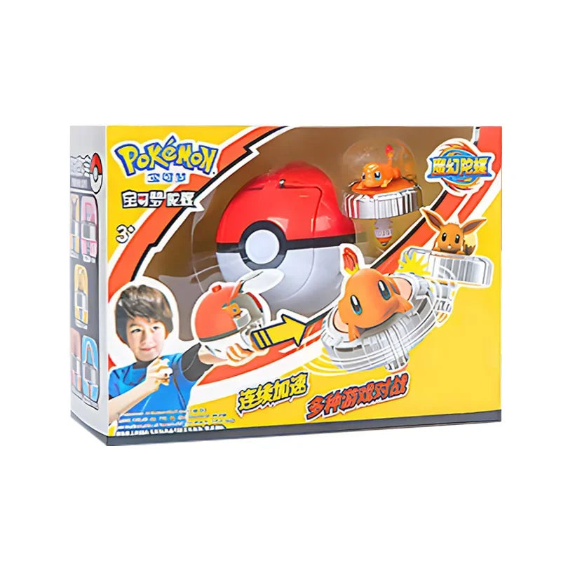 Original Pokemon Pikachu Spinning Top Arena Cartoon Anime Figure Pull Monster Elf Ball Battle Game Boy Kids Child Birthday Gift