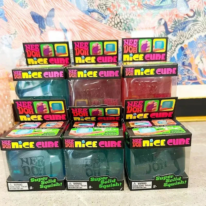 Schylling NeeDoh Ice Cream Cone & Nice Cube Squeeze Fidget Toy Surprise Stress Relief Desktop Ornament Party Gift