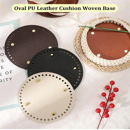 22*10Cm Oval Bottom For Knitted Bag PU Leather Bag Accessories Handmade Bottom DIY Crochet Bag Bottom Solid Color Bag Part NEW