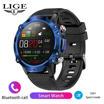 LIGE nowy wytrzymały wojskowy smartwatch z połączeniami Bluetooth dla mężczyzn 1,95" ekran HD 100+ trybów sportowych monitorowanie zdrowia Smartwatch dla Androida i iOS