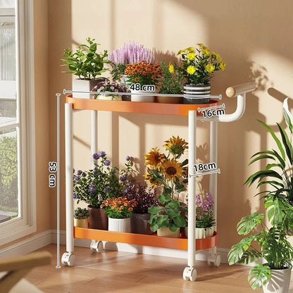 Indoor shelf Simple flower stand Universal wheel Balcony Living room storage rack Various colors Versatile flower stand Shelf