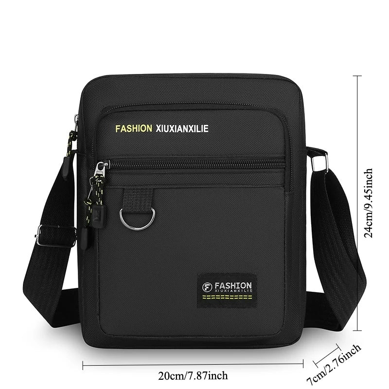 Men's Crossbody Bag Large Capacity MultiPocket Waterproof Oxford Casual Business Shoulder Sling Messenger for TravelDailyCommute